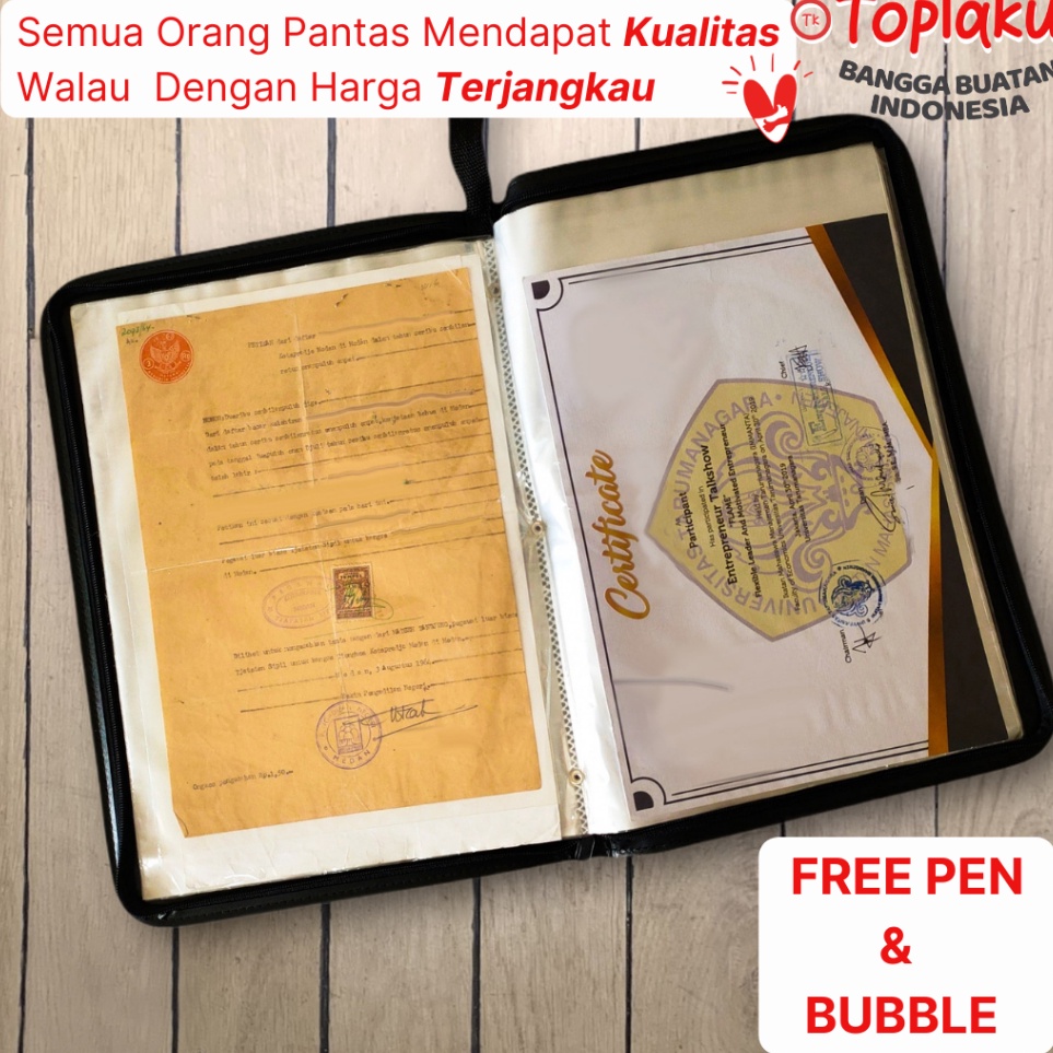 

☛ Pesan sekarang TOPLA Map Ijazah Dokumen Keeper Resleting Anti Air Kulit Isi 40 60 Document Sertifikat File Folder Organizer Business File Clear Holder Asli / ori(sinal)