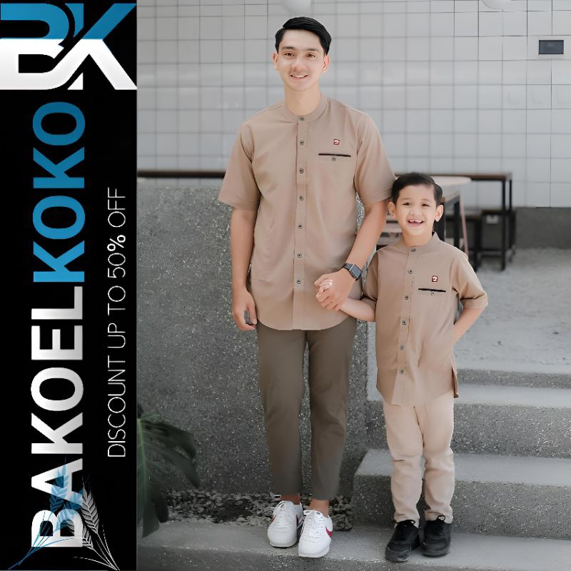 BAJU KOKO COUPLE AYAH DAN ANAK PREMIUM / QURTA PAKISTAN KAPEL AYAH DAN ANAK LAKI LAKI TERBARU