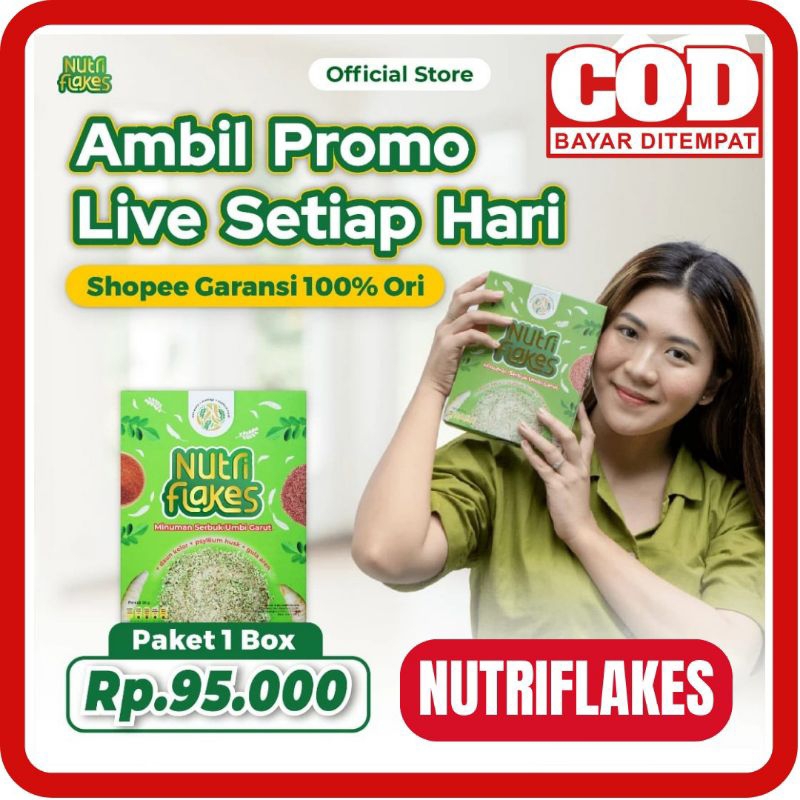 

[BISA COD] NUTRIFLAKES - NUTRIFLAKES SEREAL UMBI GARUT SOLUSI ASAM LAMBUNG MAAG GERD ORI 100% WITH PSYLLIUM HUSK ASLAM PERGI