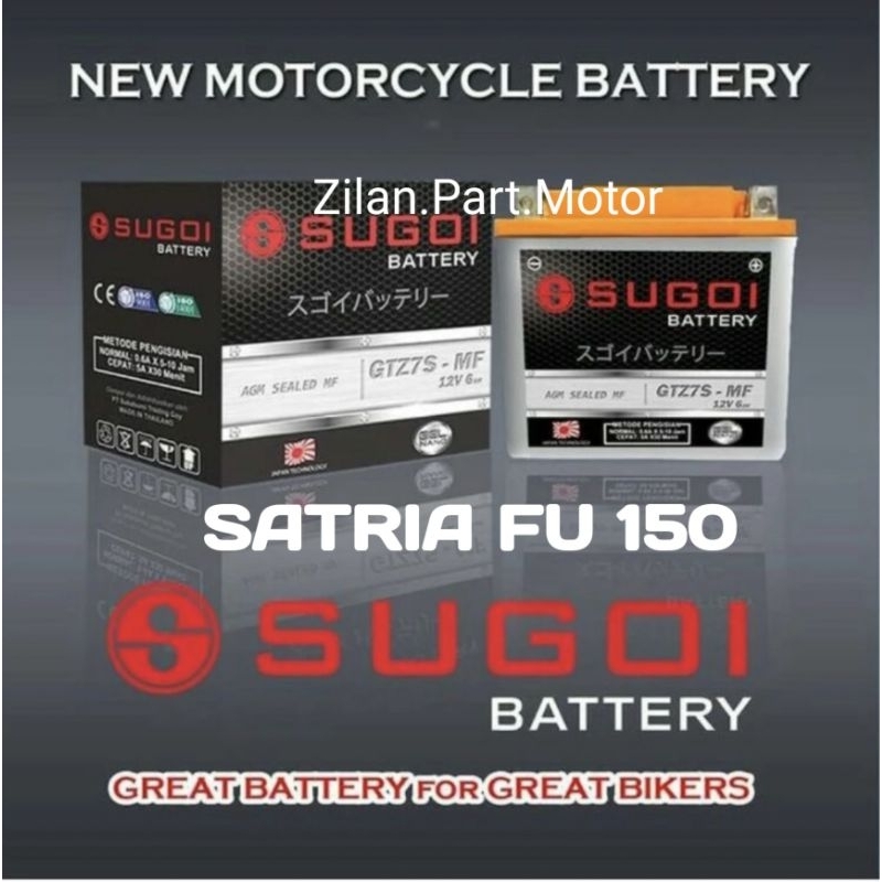Aki kering sugoi tipe gtz7s mf, for satria fu 150 cc. lisensi jepang