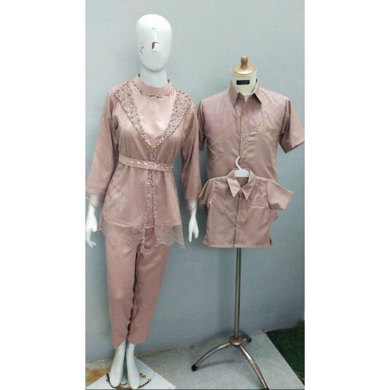 NEW One Set Blouse Brokat Payet + Celana Wanita Kondangan