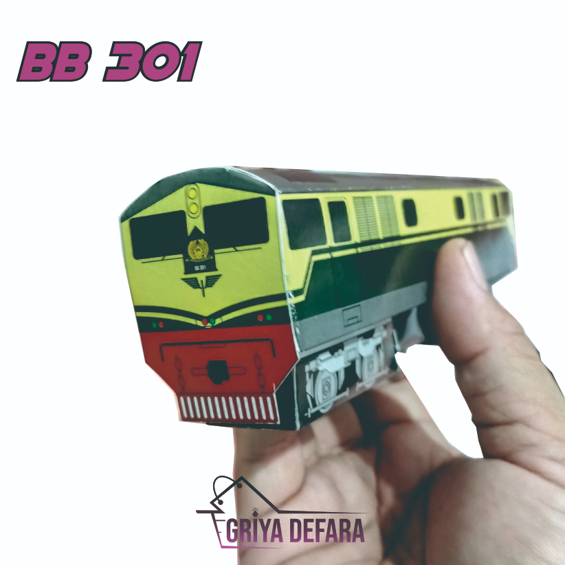 GRIYADEFARA PAPERCRAFT LOKOMOTIF KERETA API BB 301 SKALA HO RAILKING