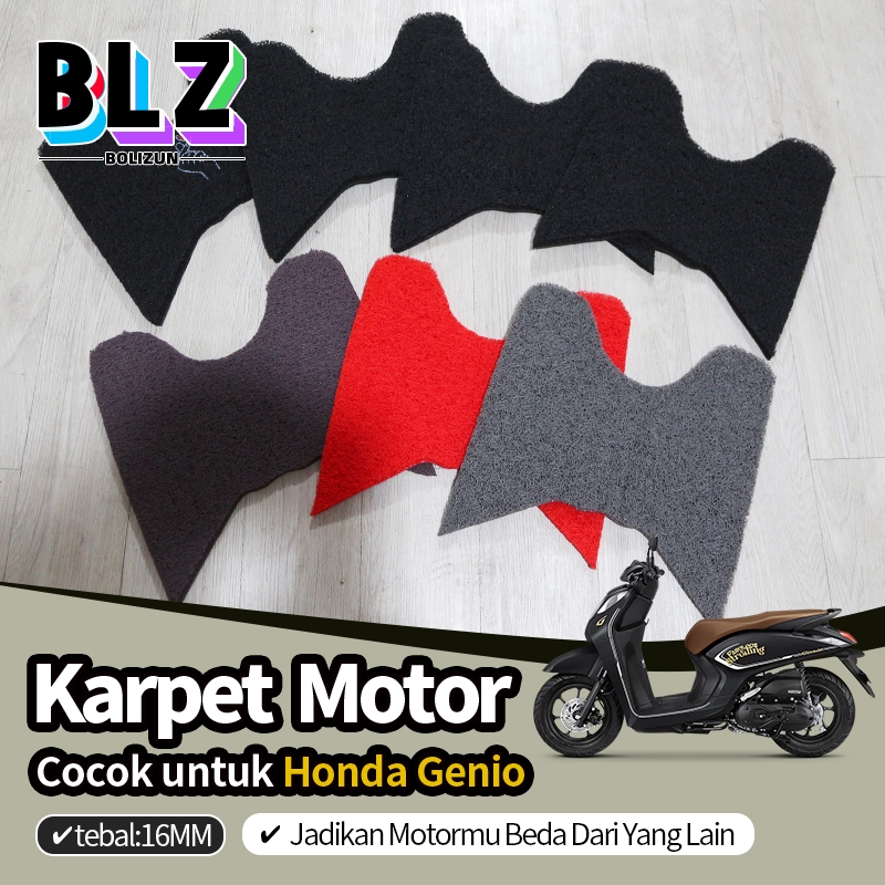 BOLIZUN Karpet Motor Honda Genio - Karpet Pijakan Kaki Honda Genio - Karpet Fiber Honda Genio 16mm