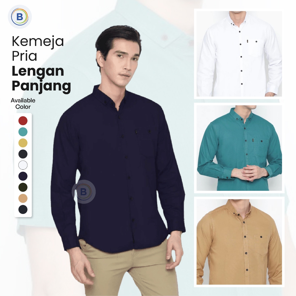ATASAN BAJU KEMEJA PRIA LENGAN PANJANG POLOS HIGH QUALITY KEMEJA EXECUTIVE PRIA
