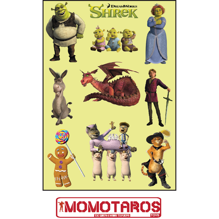 

Sticker murah antiair transparan Shrek 1 pc