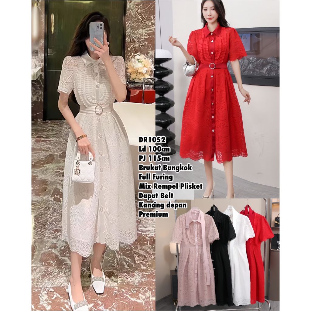 M6794 dres fashion bangkok new premium bahan brukat DR1052