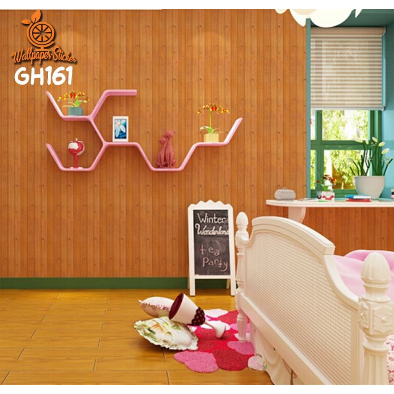 PROMO WALLPAPER DINDING 45CM*8M /7,5M MOTIF kayu 161WALLPAPER KARAKTER TERMURAH