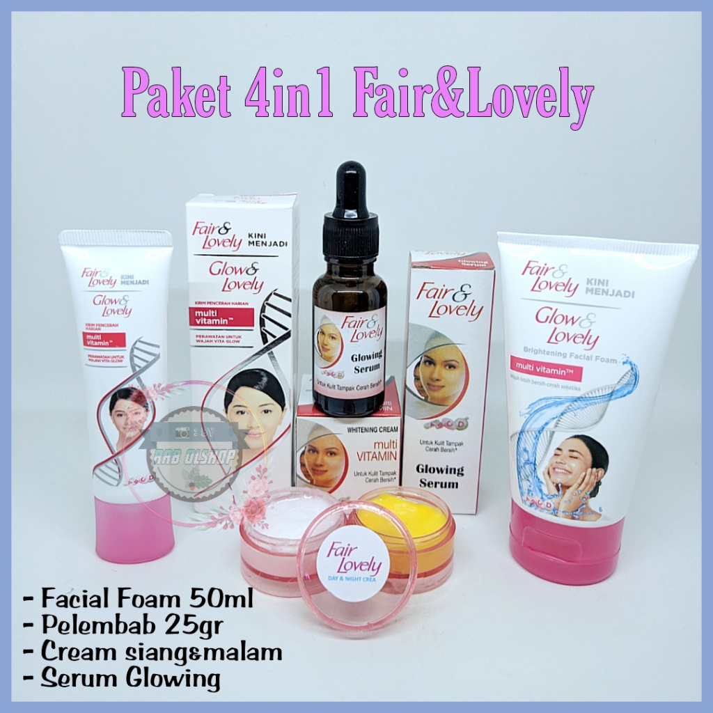 Paket Hemat Fair And Lovely 5in1 ( Facial Foam- Pelembab - Cream Siang Dan Malam- Serum Fair & Lovel