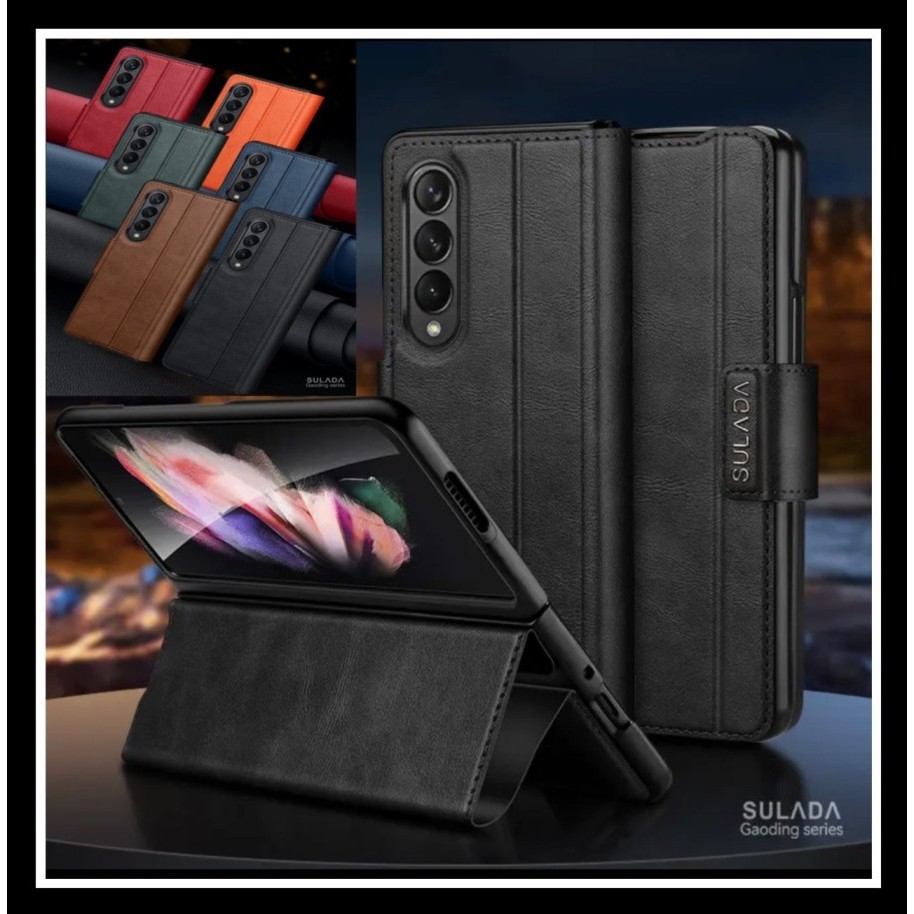 Case Samsung Galaxy Z Fold 3 Fold 3 5G Case Sulada Leather Flip Case Kulit