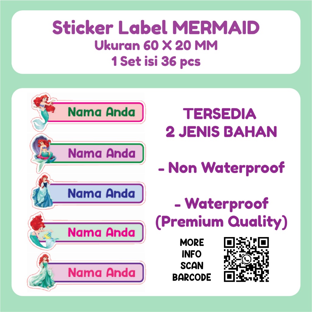 

STICKER LABEL CUSTOM PRINCESS 60 X 20 MM