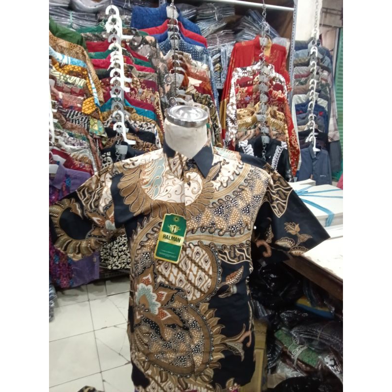 Batik Sutra Halman Premium Pria Lengan Panjang