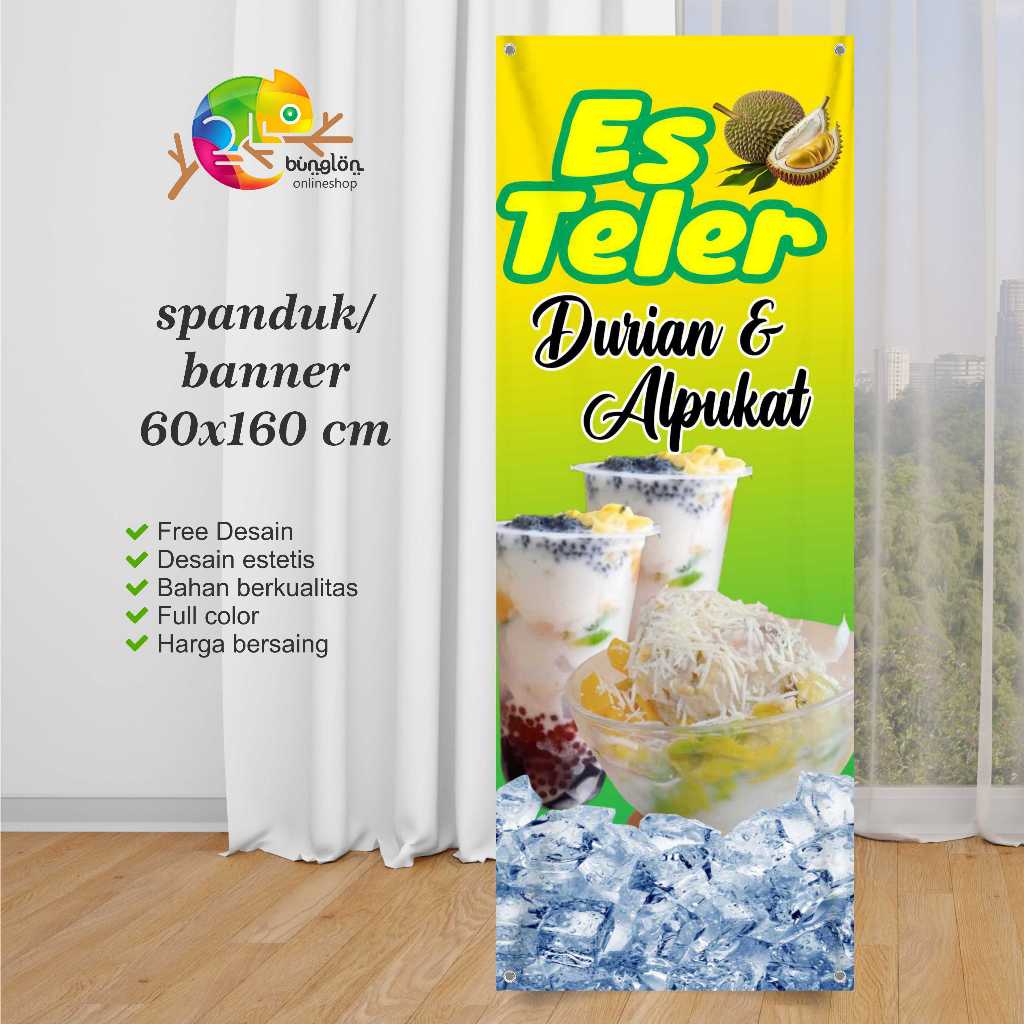Spanduk 60x160 Banner Es Teler Durian Alpukat