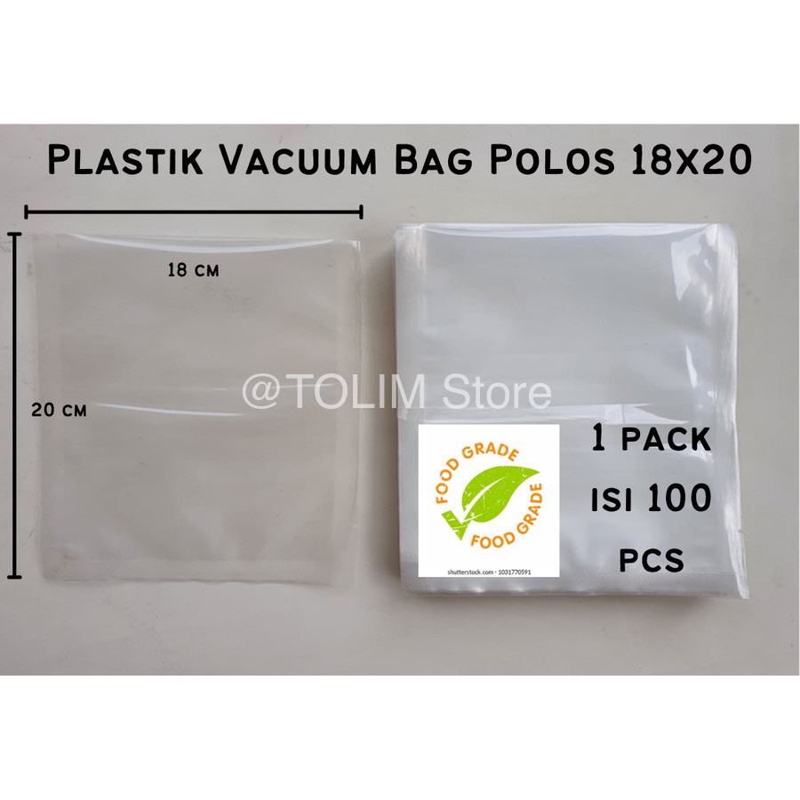 18x20 Plastik Vakum Polos Plastik Vacuum Polos Plastik Vakum Makanan Vacuum Bag Polos Plastik Vakum 