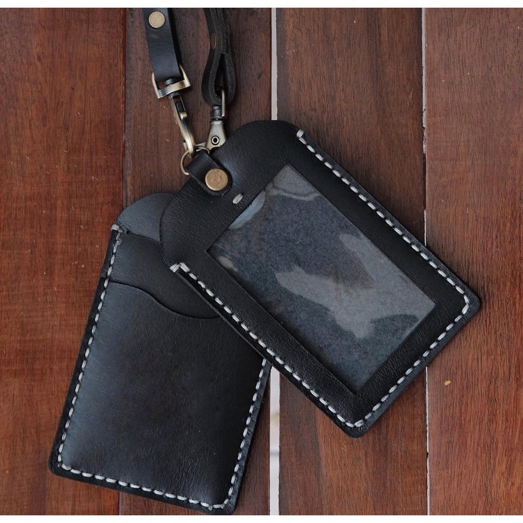 

Lanyard ID Card holder leather free grafir tulisan atau logo