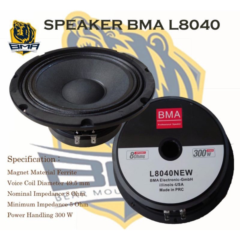 Speaker Bma 8 inch L8040 Speaker 8inch BMA 8inch