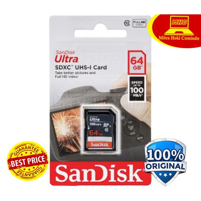 SD CARD SANDISK 64GB SD CARD SANDISK ULTRA 64GB 100MBPS SDSDUNR