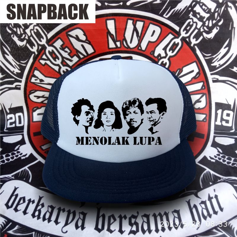 topi snapback menolak lupa,topi snapback menolak tua,wuji tukul,topi team sakit,topi vespa,topi jari