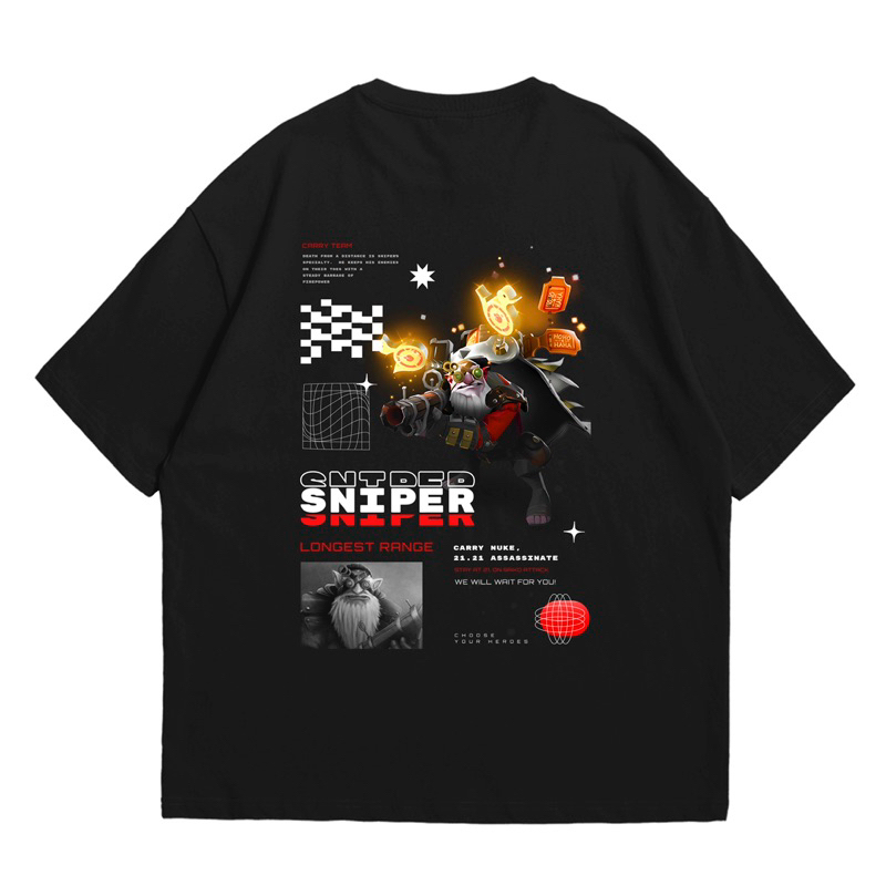 T-SHIRT/KAOS OVERSIZE DOTA2 SNIPER