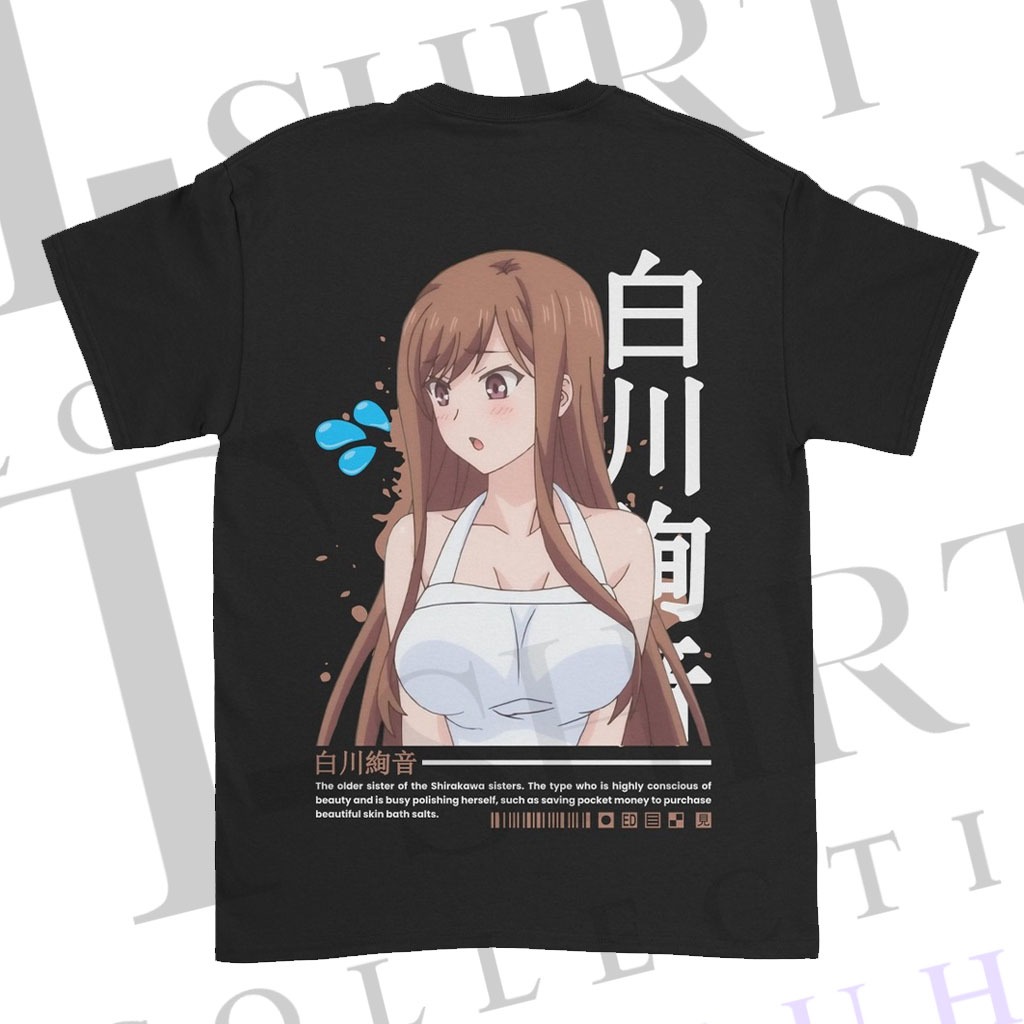 Kaos Distro Pria Sablon DTF OVERFLOW AYANE SHIRAKAWA Kaos Wibu Cewek Keren T-Shirt collection Galuh