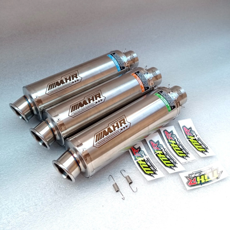 (GRADE A)MHR RACING PERFORMANCE SILINCER KNALPOT INLET 50mm, panjang 27 cm