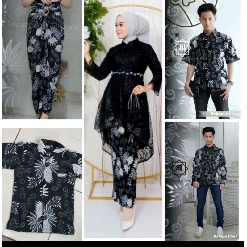 Setelan Kebaya Brokat Couplean//Setelan Kebaya Lesti Hitam Couplean Keluarga//Kebaya Brokat Couple