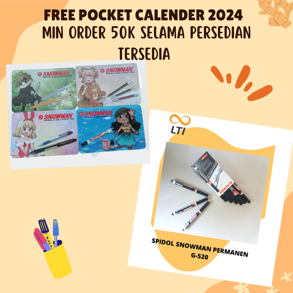 

Spidol Permanent Marker Snowman G 520 Spidol Permanen Marker G 520 - PCS - HEMAT