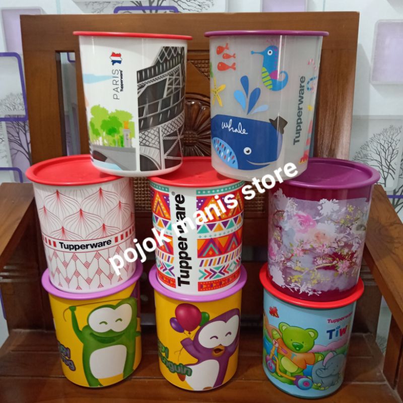 Terlaris Toples susu bubuk  Snack Tiwi gajah / poppy penguin / Froggy kodok canister tupperware 2 li