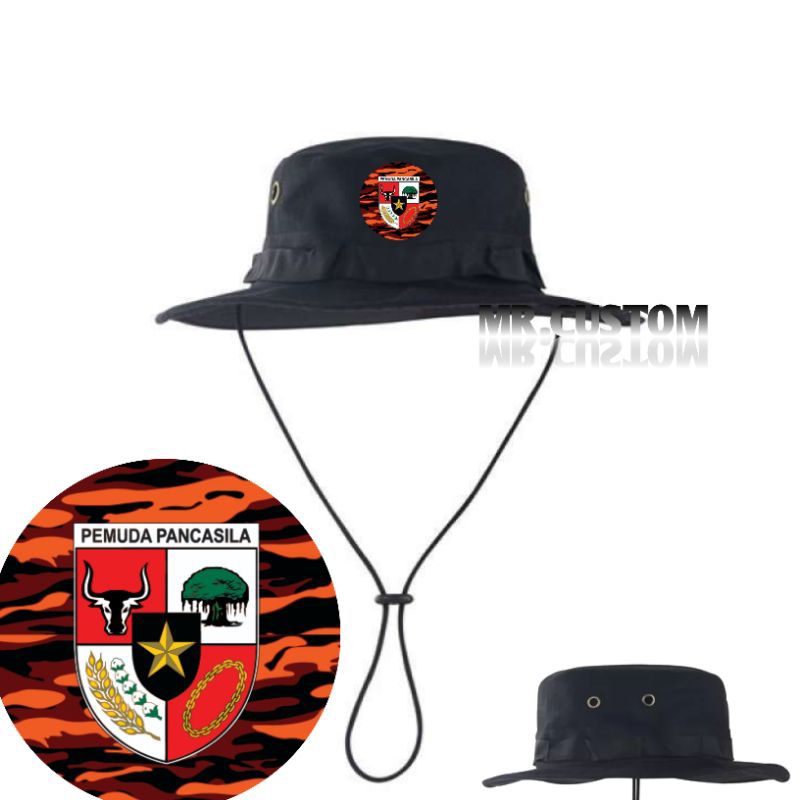 Topi Rimba Pemuda Pancasila Logo - Topi Gunung PP Pemuda Pancasila - Topi Hiking - Topi Mancing Pria