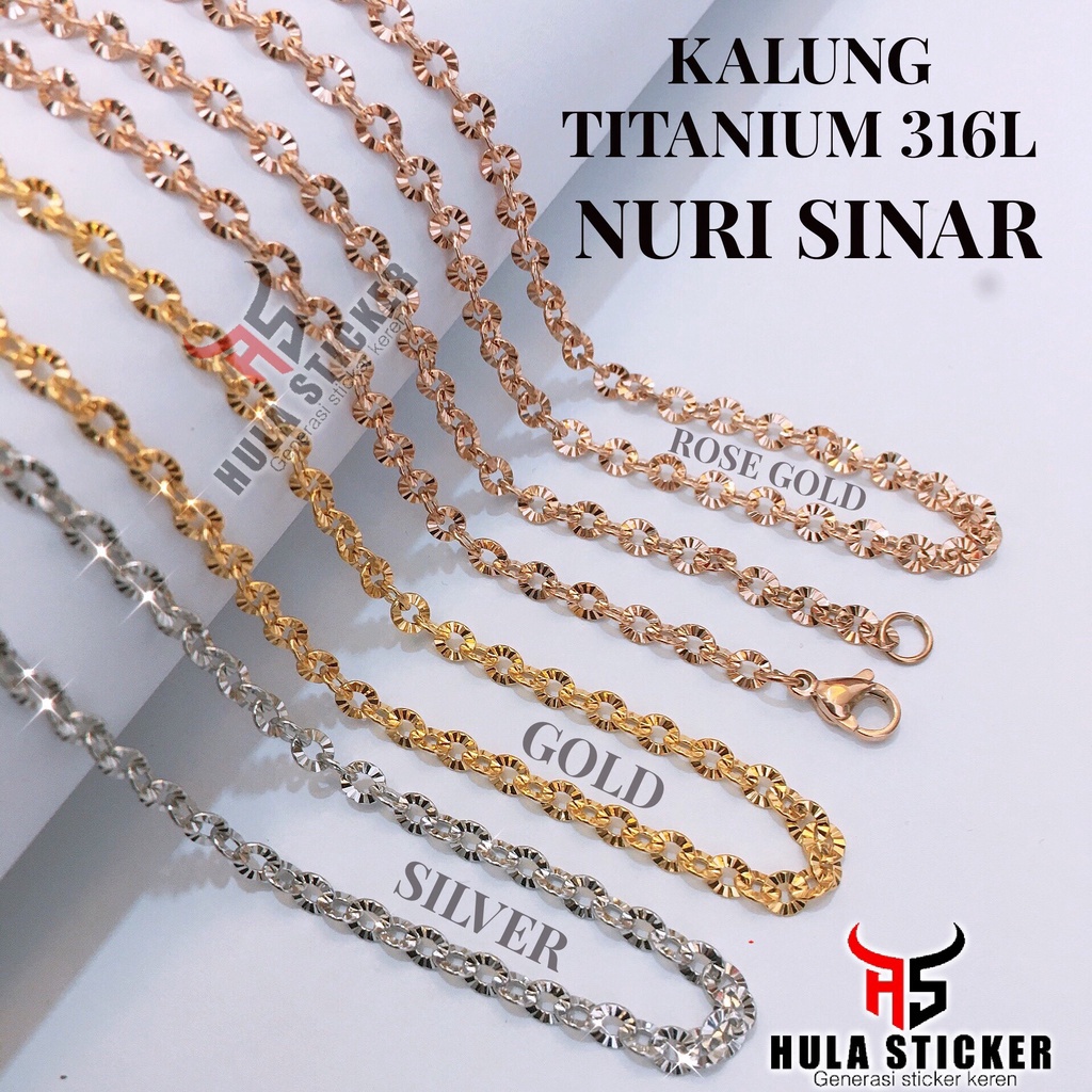 Promo Kalung Rantai MCI Titanium NURI SINAR Stainless Chain 316L Anti Karat Pria Wanita [45CM - 75CM]♥