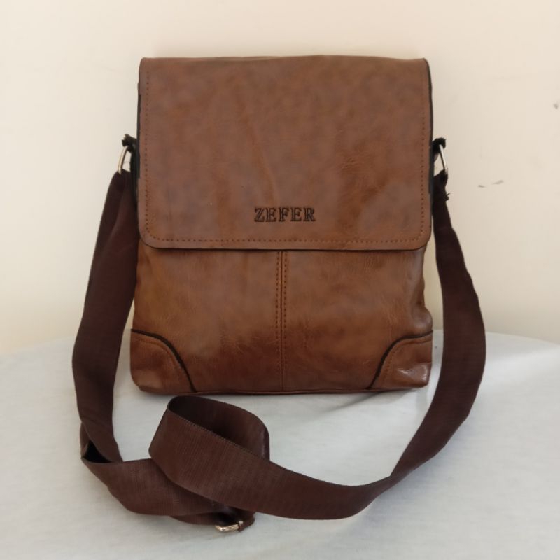 Tas Kulit asli Selempang Cowok Pria