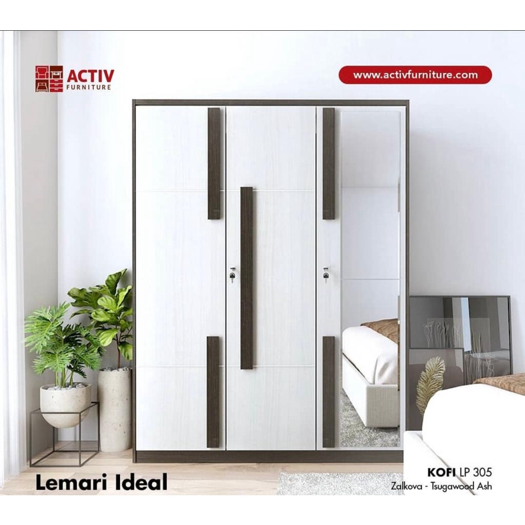 Activ KOFI LP 305 / Lemari 3 Pintu Cermin / Lemari 2 Pintu Cermin