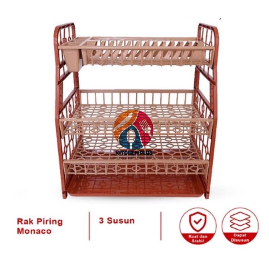 RAK PIRING MONACO SUSUN 3 COKLAT/RAK PIRING SUSUN 3/RAK PIRING/TEMPAT PIRING