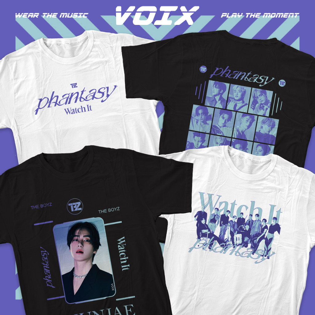 Kaos Kpop THE BOYZ "WATCH IT; [PHANTASY] Pt.2 Sixth Sense" Tee - Sangyeon, Jacob, Younghoon, Hyunjae