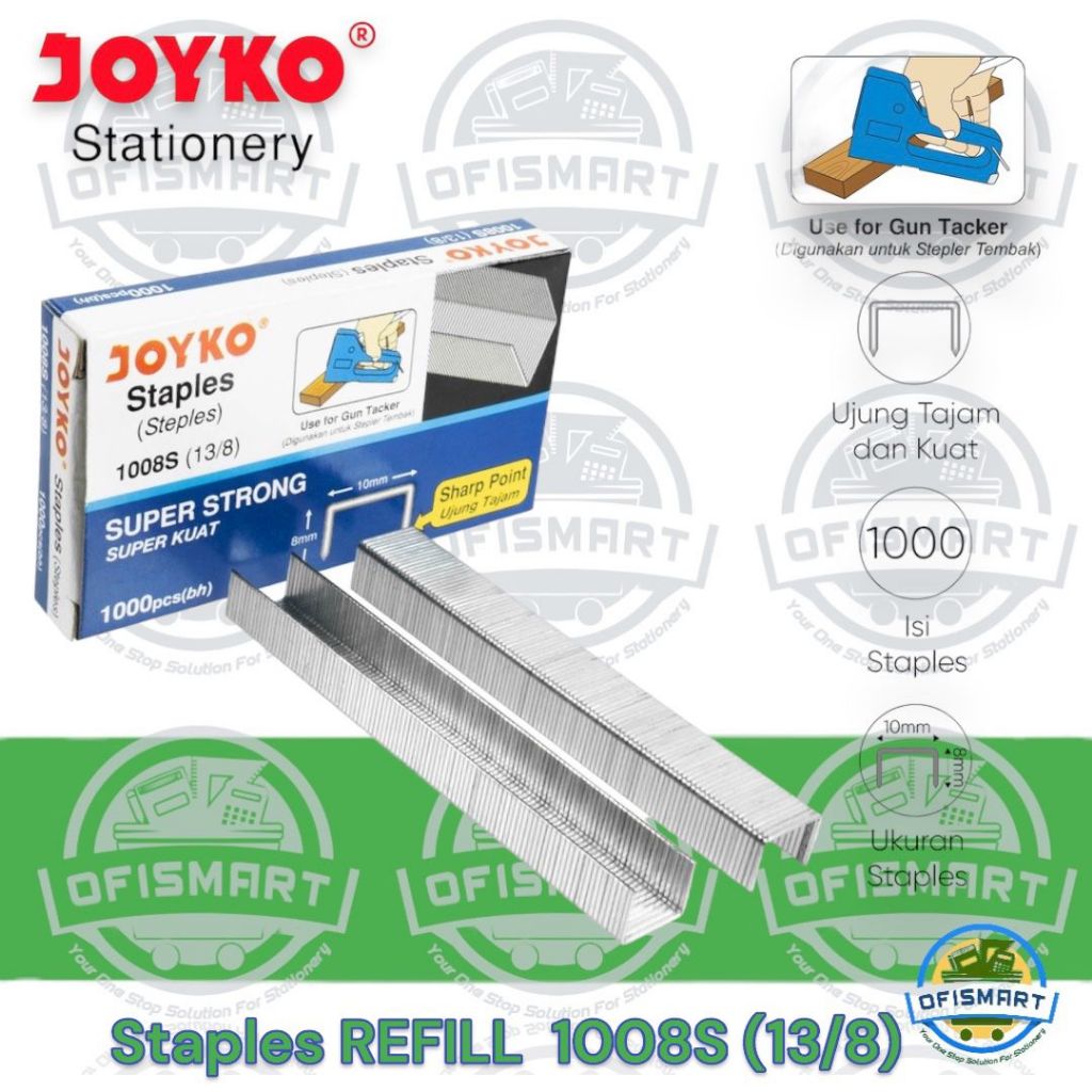 

Joyko Isi Stapler Tembak Isi Staples 1008S 13/8 | @1Box Kecil