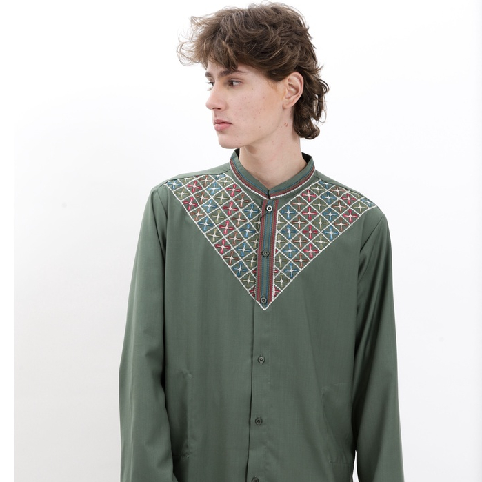 Preview Baju Koko Pria Lengan Panjang Hijau By Itang Yunasz Limited - 1994