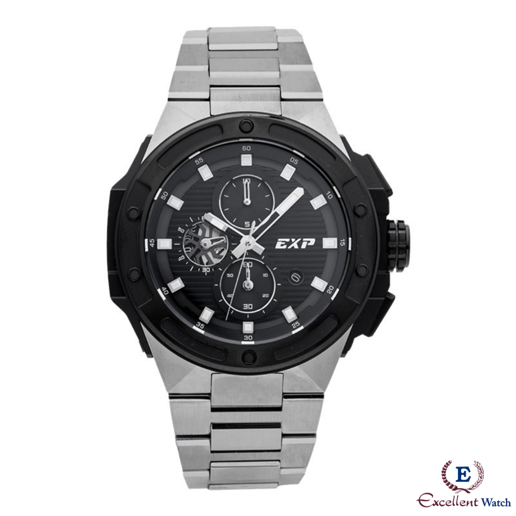 Excellent Jam Tangan Pria Expedition E 6818 Silver Black