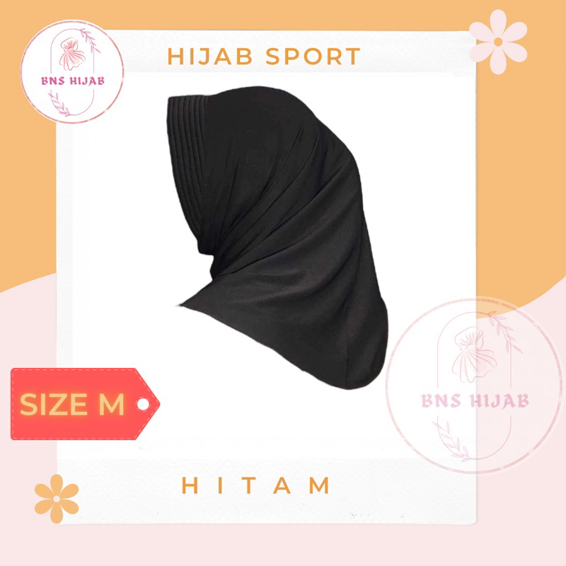 HIJAB SPORT HITAM JERSEY BERGO HAMIDAH