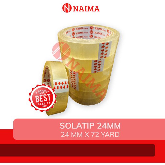 

(6pcs) Isolasi / Selotip 1 inch x 72 YARD /Solasi / Solatip / Lakban Bening 24mm Naima Tape