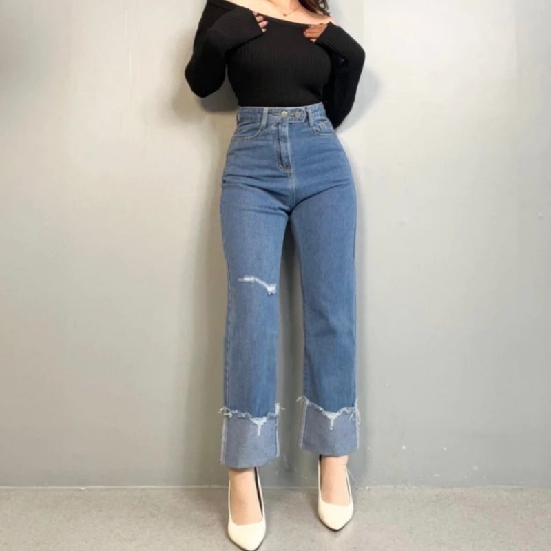LUXE DLABEL Jeans 159 Celana Jeans Highwaist Celana Jeans Import Celana Panjang Highwaist Celana Kul