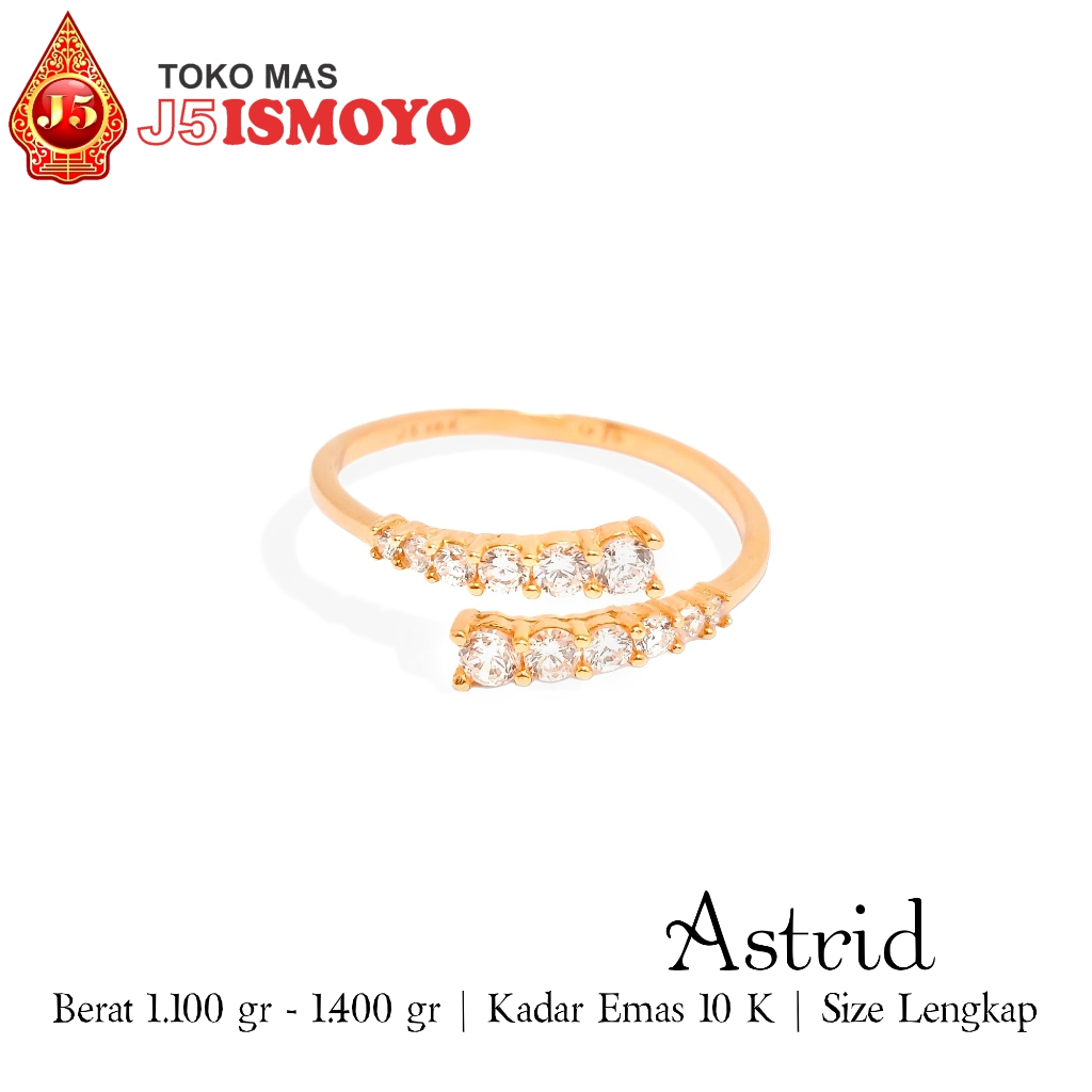 Cincin Emas Asli 10 Karat Astrid J5 Ismoyo