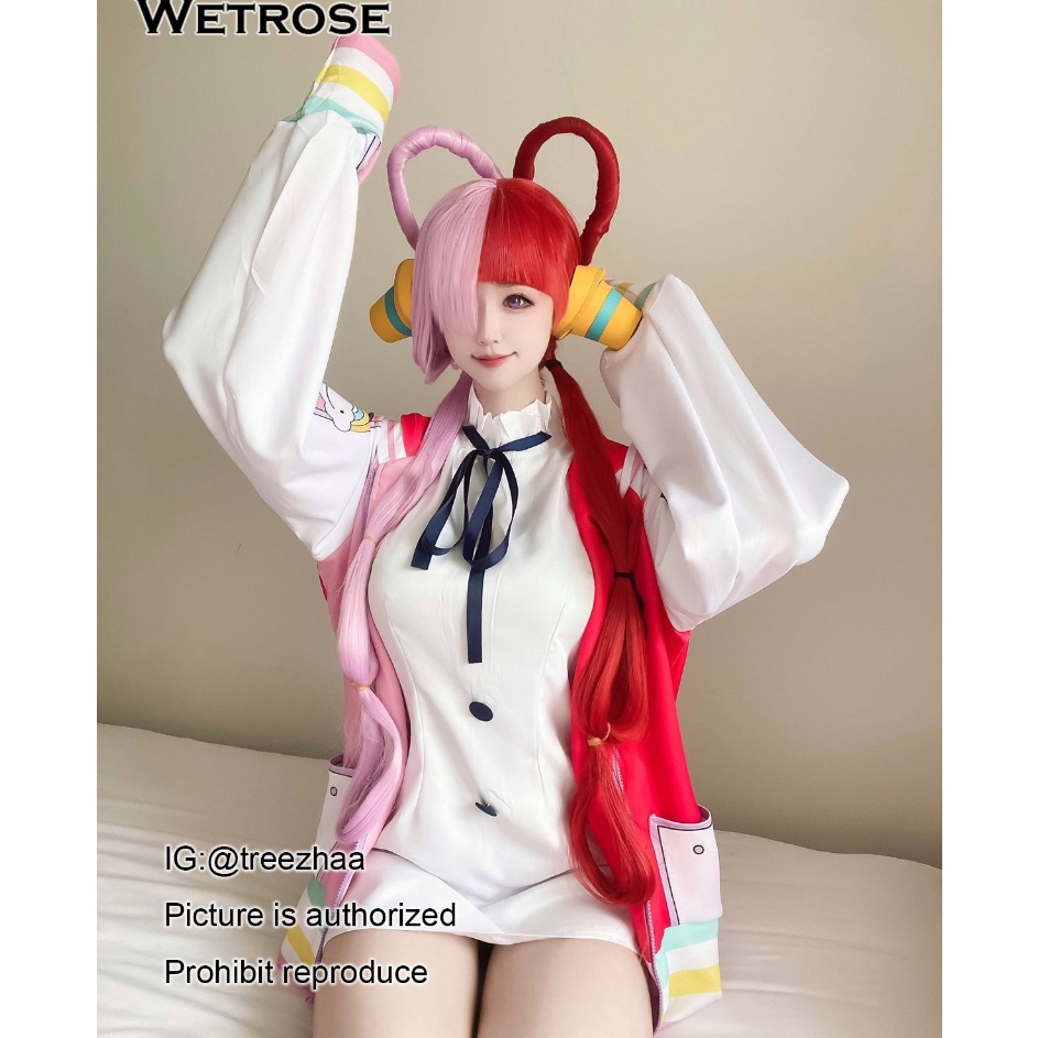 【Wetrose】Ready stock One Piece Theatrical Edition Red Film Shanks' Daughter Uta Cosplay Costume Dres