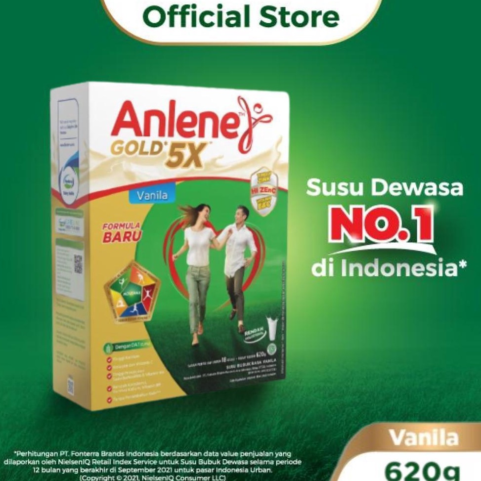 

WPVF0332 COD Anlene Gold 5X Susu Bubuk Dewasa Vanila 620g - Nutrisi Tinggi Kalsium Untuk Tulang, Sendi, dan Otot