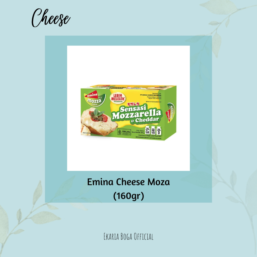 

KEJU OLAHAN | EMINA MOZZA CHEESE | MOZZARELLA & CHEDDAR | EMINA CHEESE MOZA 160GR