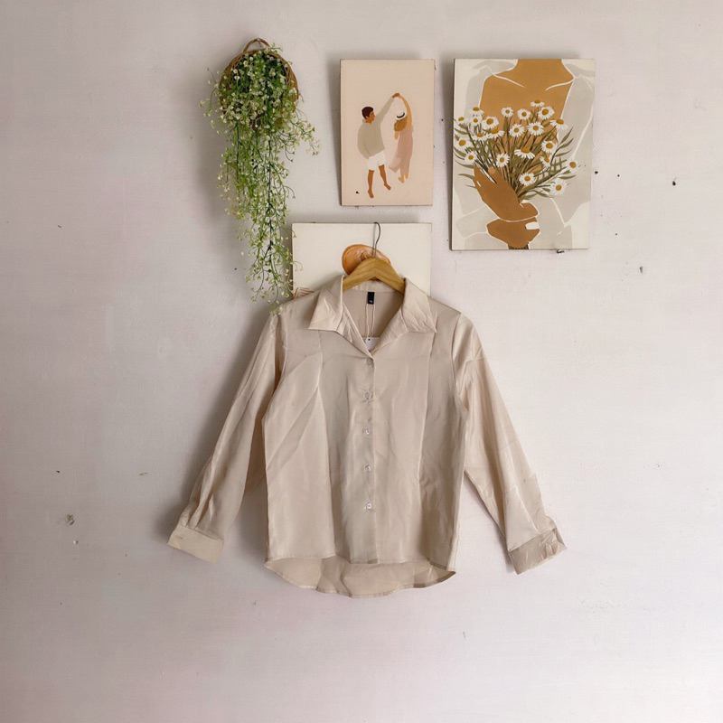 KEMEJA BASIC POLOS / KEMEJA SEMI SILK / KEMEJA WANITA