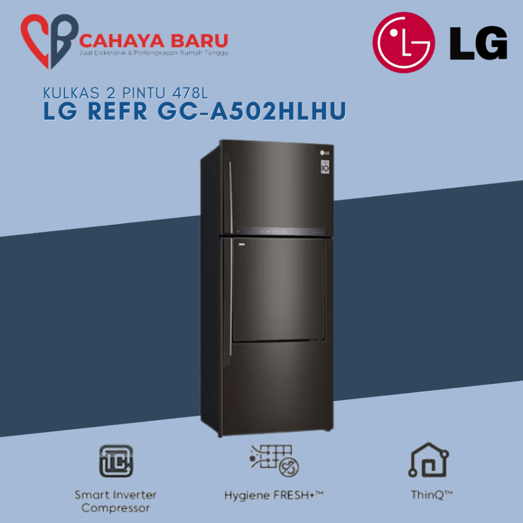 Kulkas 2 Pintu LG GC-A502HLHU Platinum Silver Door-in-Door