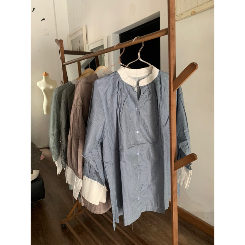 atasan salur katun premium | tunik