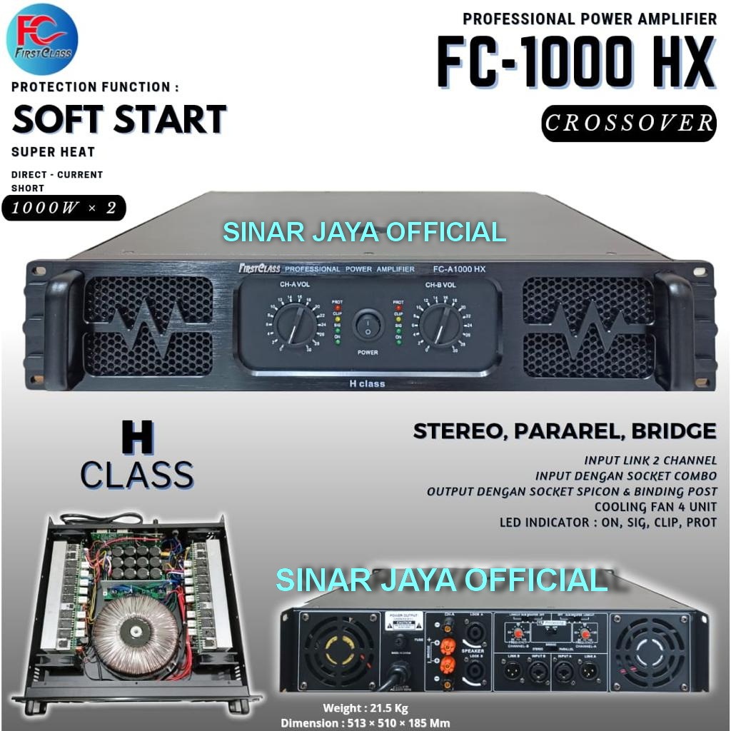 POWER AMPLIFIER FIRSTCLASS FC-A1000 HX ORIGINAL FC A1000 HX