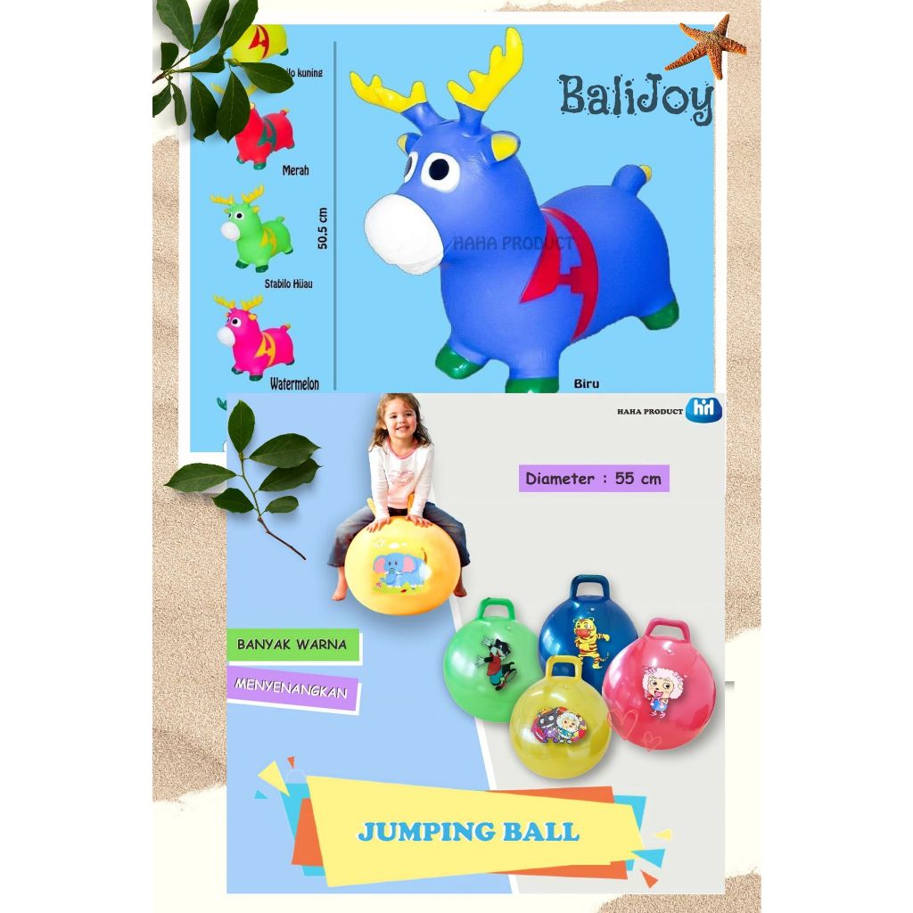 Mainan Jumping Animal - Tunggangan Binatang Karet Sapi Kuda Unicorn Rusa - Kuda Kudaan Karet - Jumpi