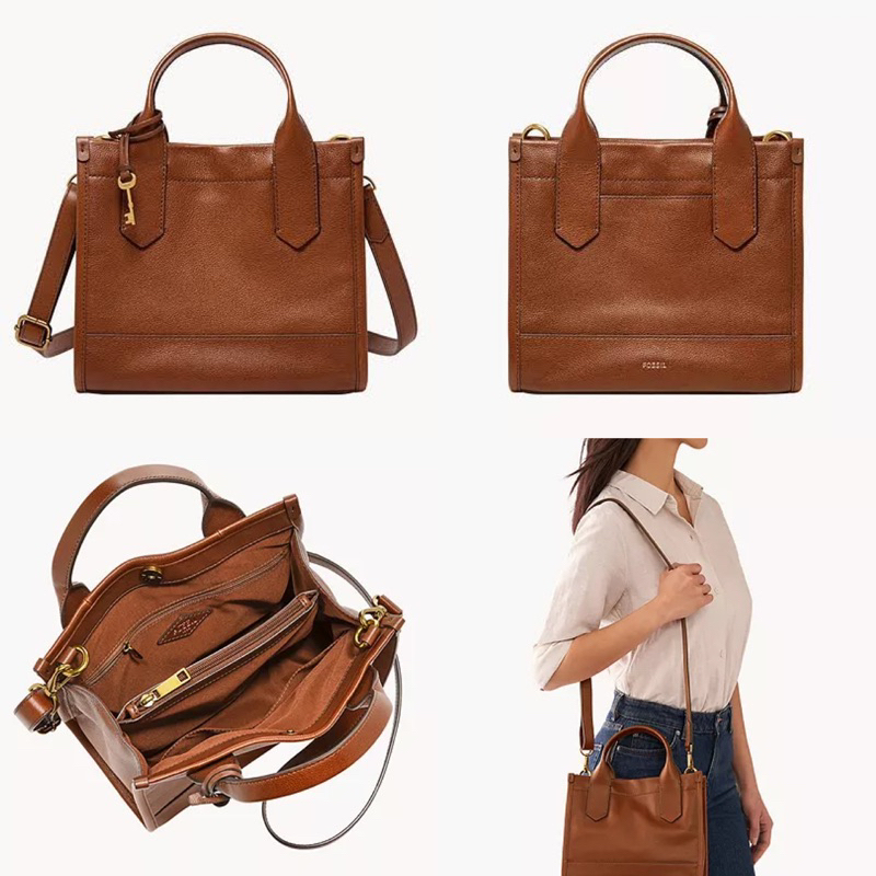 fossill kyler satchel brown NWT
