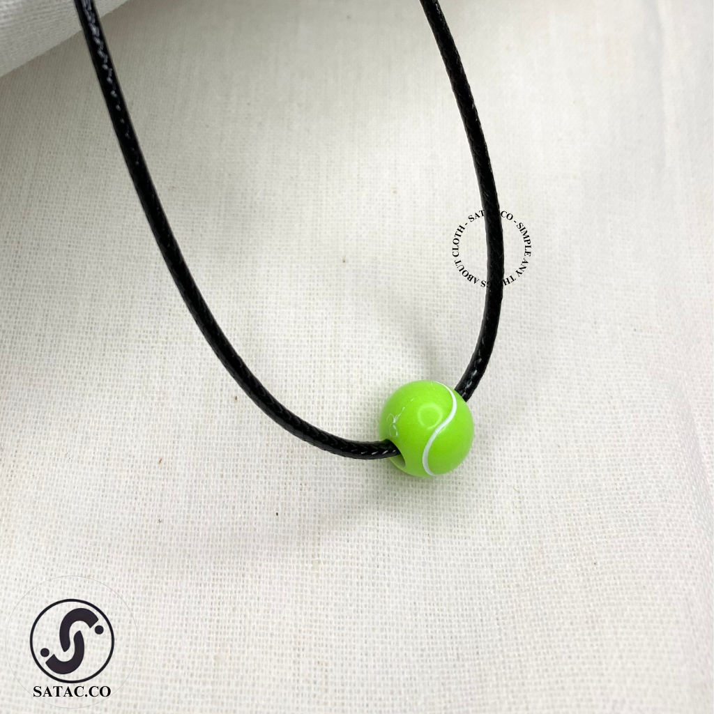 Kalung Tali Pria dan Wanita // Kalung Liontin BOLA TENIS // Kalung Simple Liontin elegan // Kalung P